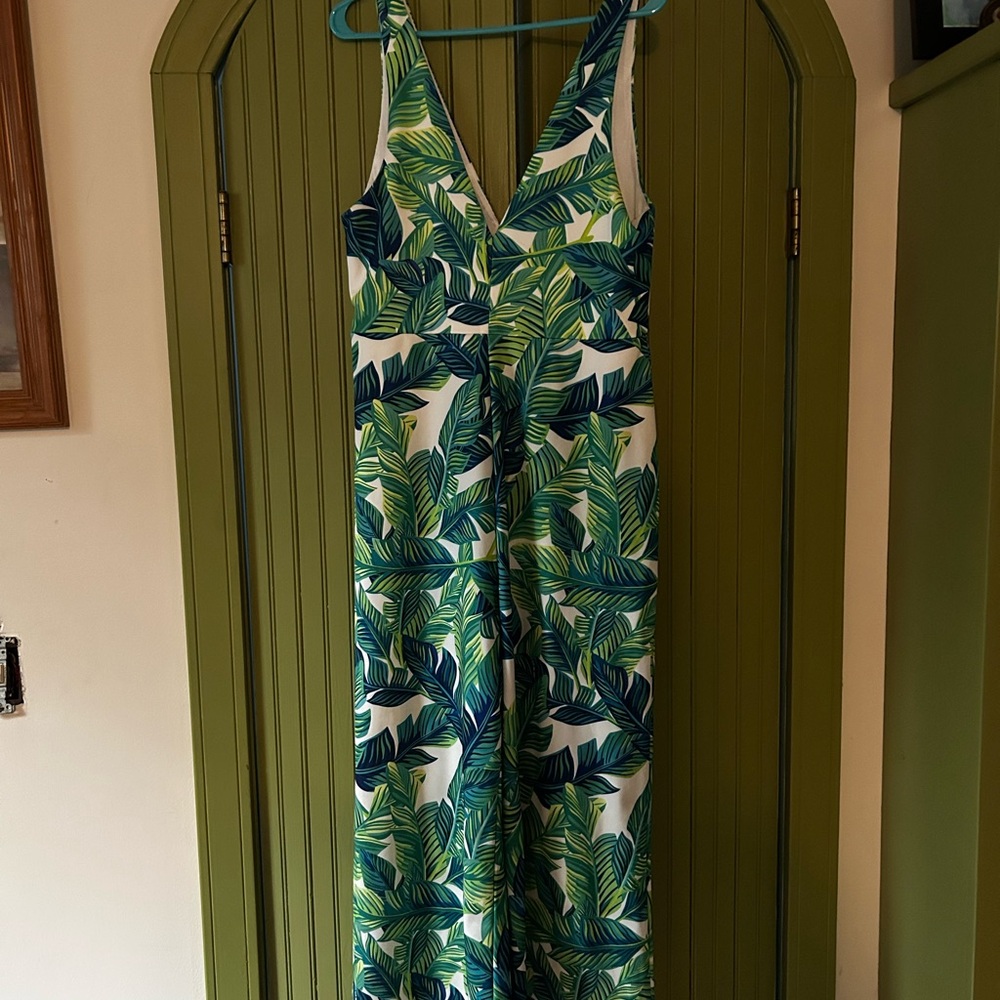 Large Green Palm Shinesty Jumpsuit